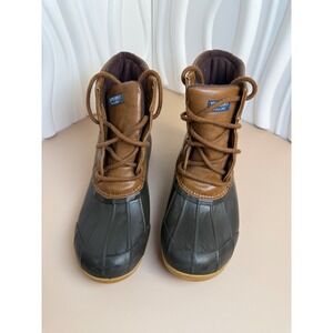 Sperry Port Boot Kids‎ Size 5M Brown Black Duck Boots Lace Up Waterproof